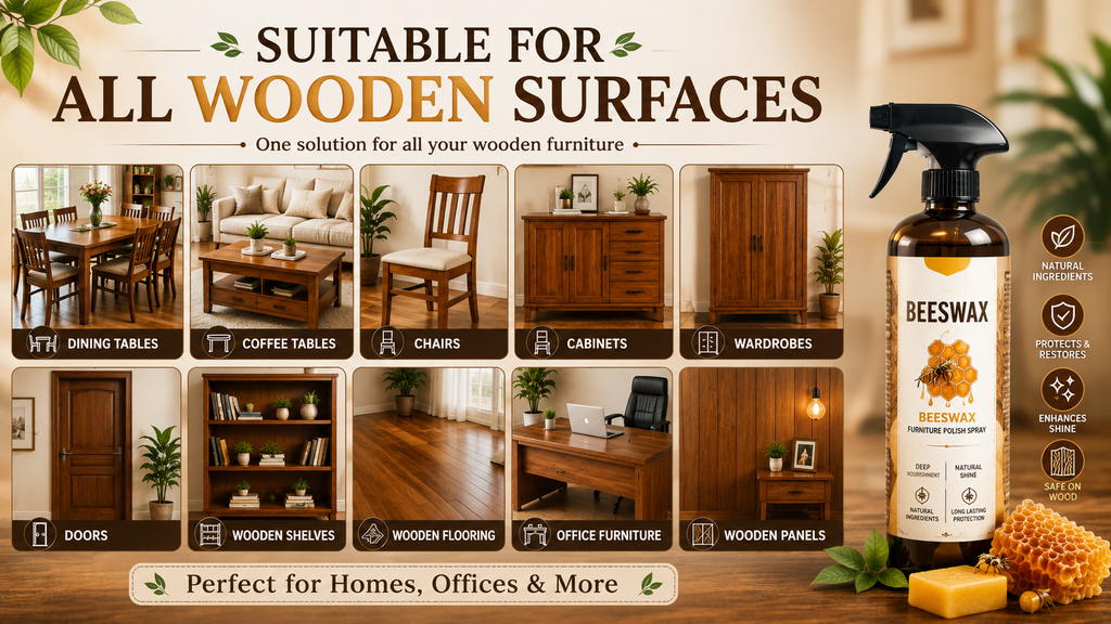 Beeswax Furniture Polish Spray | Natural Wood Cleaner & Shine Restorer